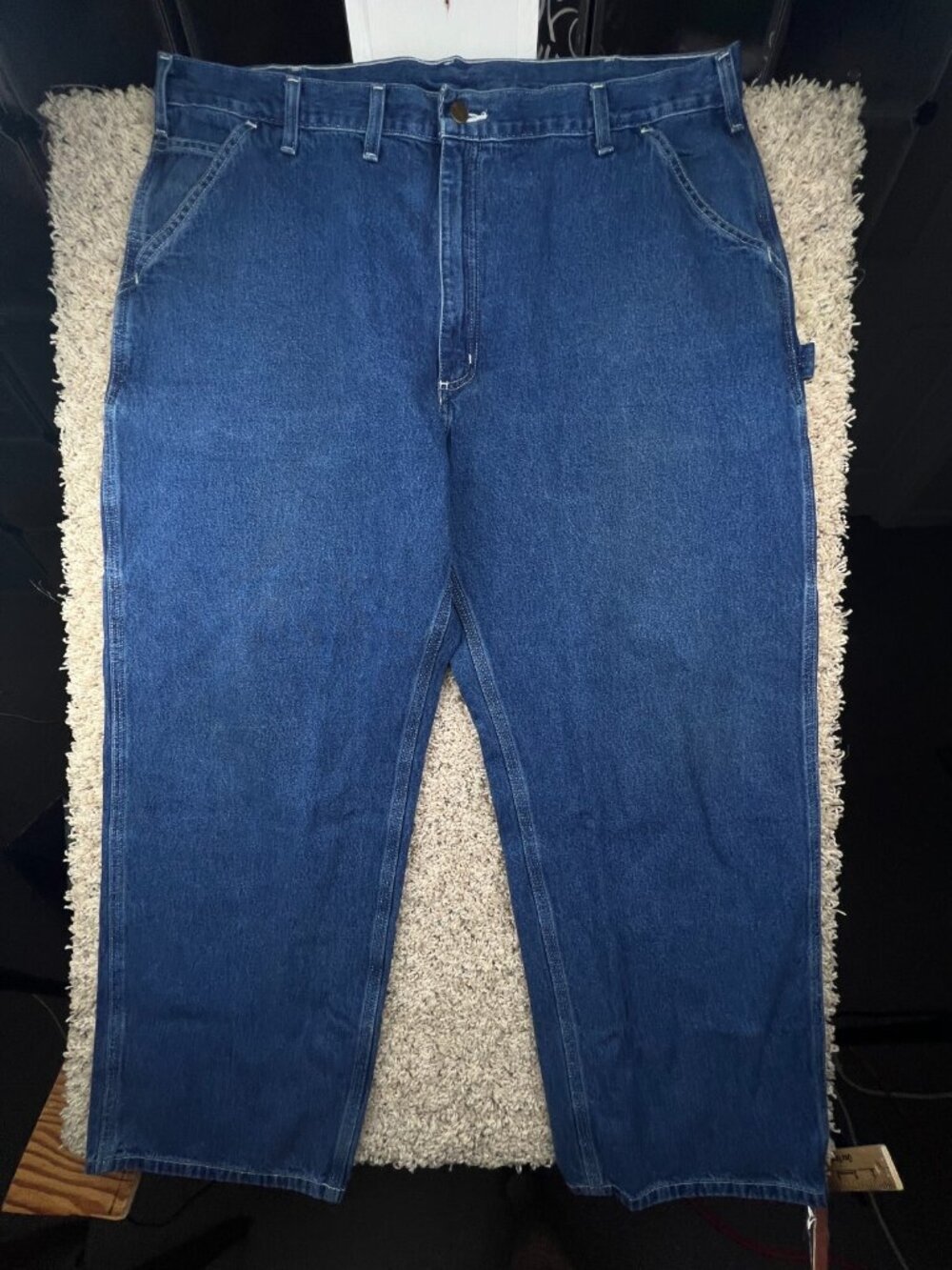 Carhartt Men Size 44x30 (ACTL 42x29) Dungaree Fit B13 DST Carpenter Denim Jeans